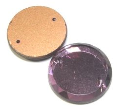 画像1: Purple Rond Sew on Beads 18mm