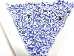 画像1: Blue & White Striped Seed Beads