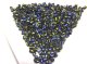 Black,Blue & Green Striped Seed beads