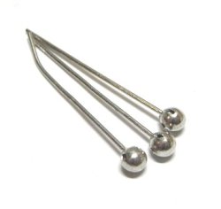 画像1: Silver  Toned Beads Head Pin