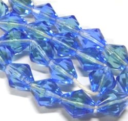 画像1: Blue&Green Bicorn Beads 10mm