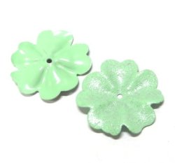 画像1: Mint Green Enamel Flower 25mm