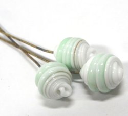 画像1: Mint Green/White Twisted Head Pin 16*12mm