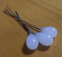 画像1: White Opal Drop Head Pin 13*7mm