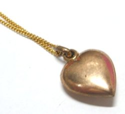 画像2: Antique 9ct GP w/Turquoise Heart Pendant