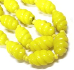 画像1: Yellow Twisted Beads 104*7mm