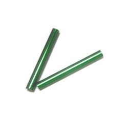 画像1: Green Bugle Tube Glass Beads(2本）