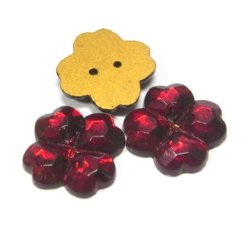 画像1: Red Flower Beads