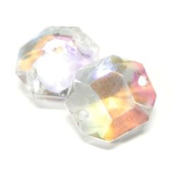 画像1: 2hole Crystal AB Ocrtagon Beads 13*14mm
