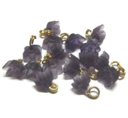 画像1: Frosted Purple 1ring Flower Beads 6mm(10個入り）