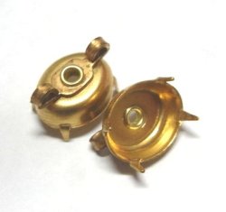 画像1: Brass Connector Oval Setting for 12*10mm