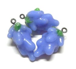 画像1: Blue Grape 1ring Beads(2個入り）