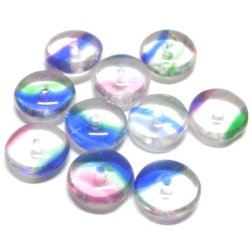 画像1: Iris Glass Rondell Beads 9mm (10個入り） 