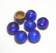 2hole Covalt Blue Round Beads 7mm (2個入り）