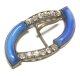 Antique Blue Glass and Paste Buckle 35*61mm