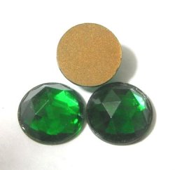 画像1: Emerald Rose Cut Round FB Stone 11mm(2個入り）