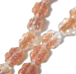 画像1: Lt.Brown Givre Flower Beads 8*7mm(4個入り）