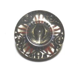 画像1: Vintage Tricolor Glass Button 22mm