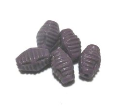 画像1: Opaque Purple Textured Beads 11*8mm　（5個入り）