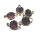 Amethyst Round Connector 15*9.4mm (5個入り）