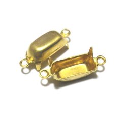 画像1: 2ring Brass Octagon Setting(CB)  for 10*5mm(5個入り）