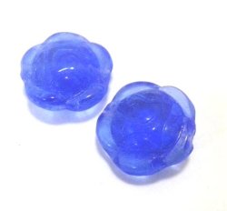 画像1: Sapphire Blue Rose Beads 16mm