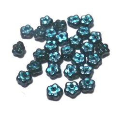 画像1: Blue Pearl Flower Beads 5mm (10個入り）