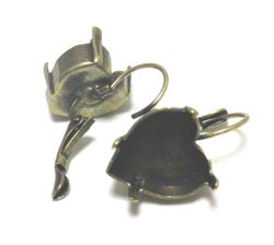 画像1: AG Heart Pierced Earring Setting for Art.4800 15.4*14mm (1pair)