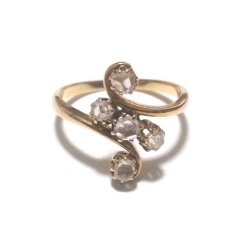 画像1: Antique Rose Cut Diamond 18K Ring