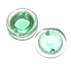 画像1: 2hole Uranium Glass Round Beads 21mm