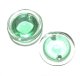 2hole Uranium Glass Round Beads 21mm