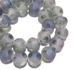 画像1: Matte Grey/Heliotrope Window Beads 8mm (5個入り）