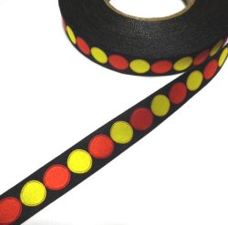 画像1: Vintage Trim Black,Yellow,Red 22mm (2m)