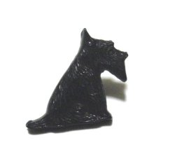 画像1: Vintage Black Dog Shaped Button 15*17.5mm