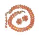 Vintage Orange Sabrina 2strands Necklace & Clip Earrings