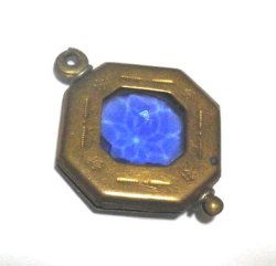 画像2: Vintage Blue Stone Metal Charm