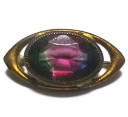 画像1: Antique Iris Glass Brooch 