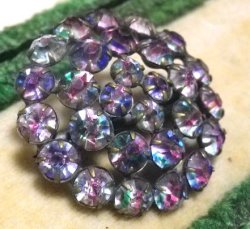 画像2: Vintage Iris Glass Round Brooch 