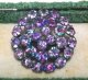 Vintage Iris Glass Round Brooch 