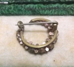 画像3: Antique Iris Glass Moon Brooch 