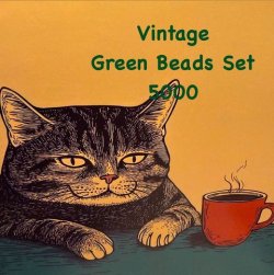 画像1: Vintage Green Beads Set