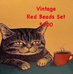 画像1: Vintage Red Beads Set