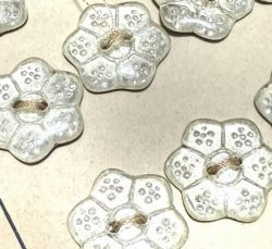 画像2: Vintage Flower Glass Button 17.5*16mm