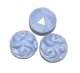 Lt. Blue Flower Textured Round Stone 14mm
