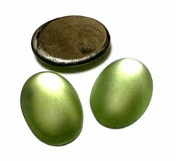 画像1: Frosted Lt. Green FB Oval 14×10mm