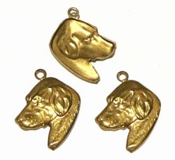 画像1: Vintage Dog Barass Charm 17*14mm (2個入り)