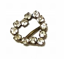 画像1: Antique Tiny Heart Buckle 15.5mm