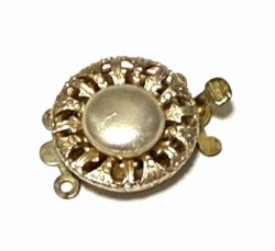 画像1: Vintage Pearl Clasp 18*23mm