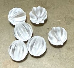 画像1: Frosted Crystal Melon Beads 10mm (5個入り)