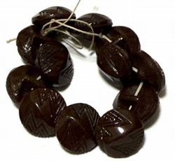 画像1: Vintage Brown Glass Button 9mm